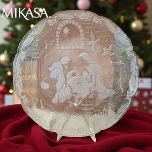 Rejoice Nativity Plaque Plate Holy Family from Mikasa 15" Vintage 1980s EUC